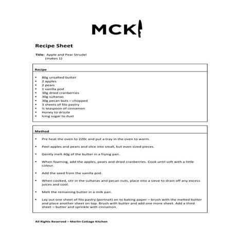 Apple and pear strudel