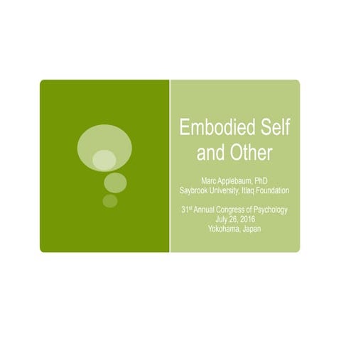 Embodied Self and Other--A Phenomenological Perspective | PPT