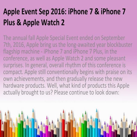 Apple event sep 2016 i phone 7 iphone 7 plus apple watch 2