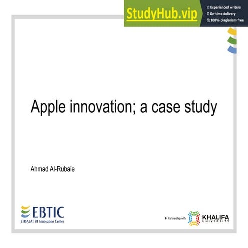 Apple Innovation  A Case Study