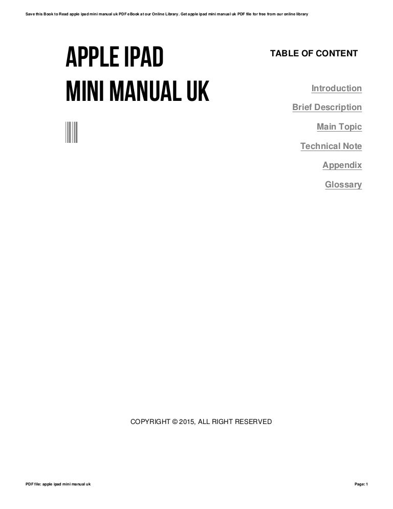 Apple ipad mini manual uk