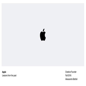 Apple: Lessons from the Past