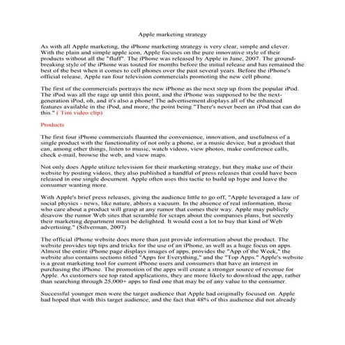 Apple marketing strategy