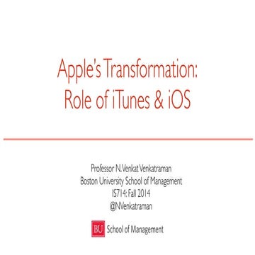 Apple’s Transformation: Role of iTunes & iOS