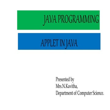 Applet Architecture - Introducing Java Applets | PPT