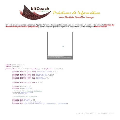 Java Applet:::Pelota que rebota en un recinto.