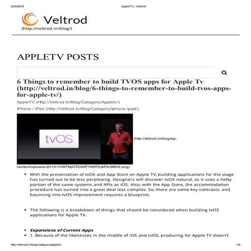 Apple tv |veltrod