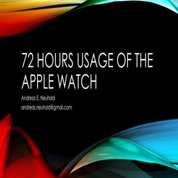 72 hours usage of the apple watch