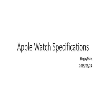Apple Watch Specifications