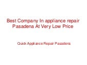 Price Appliance Repair Pasadena at ...