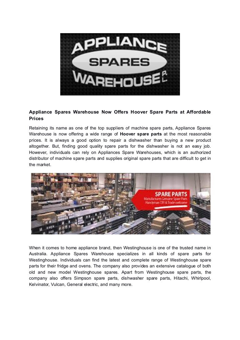 Appliance Spares Warehouse Now Offers Hoover Spare Parts At