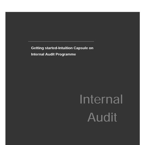 Applicability of internal audit capsule on ia program good