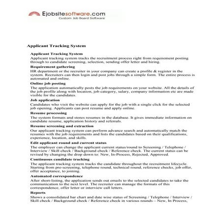 Applicant tracking system