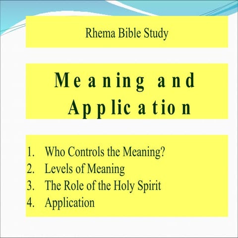 Meaning and Application | PPT | Christianity | Religion & Spirituality