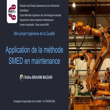 Application de la methode SMED | PPTX