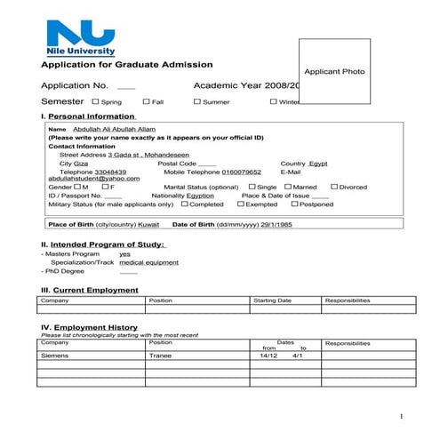 Application form | DOC