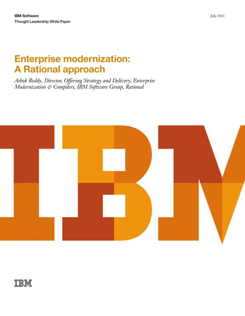 A Rational approach to application migration and modernization