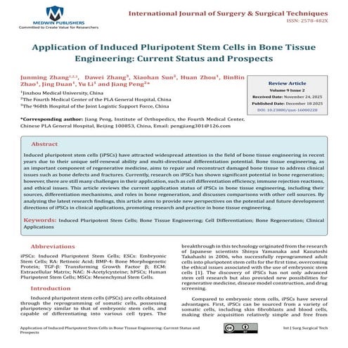 Application of Induced Pluripotent Stem Cells in Bone Tissue ...
