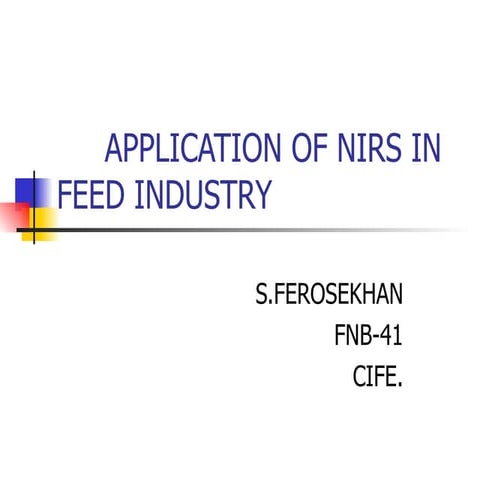 Application Of NIRS In Feed Industry