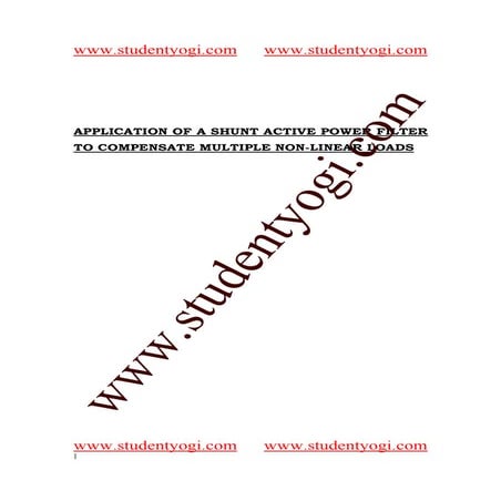 Application Of Shuntactive Power Filter Paper Presentation