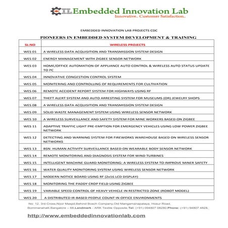 Final year ece,eee,mechanical project at Bangalore