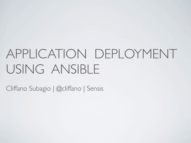 Application Deployment Using Ansible