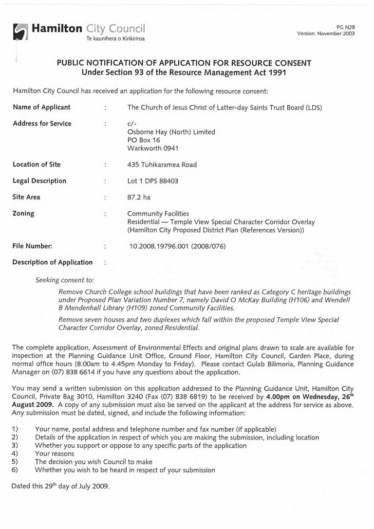 Application For Demolition Permit Ccnz