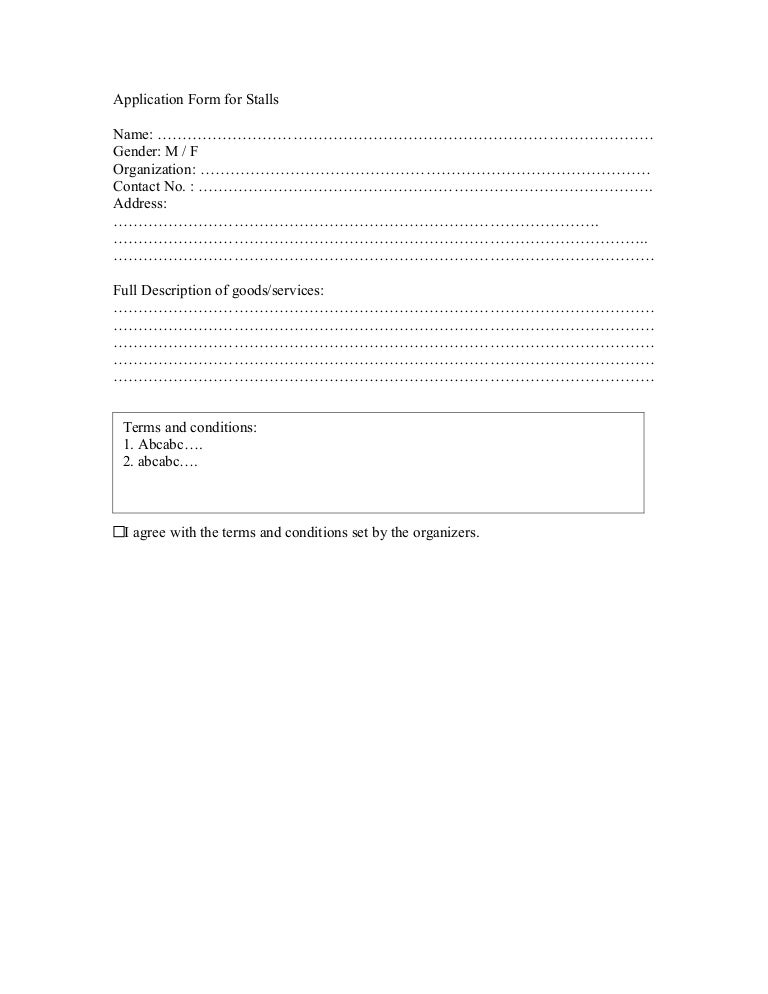 Application Form draft