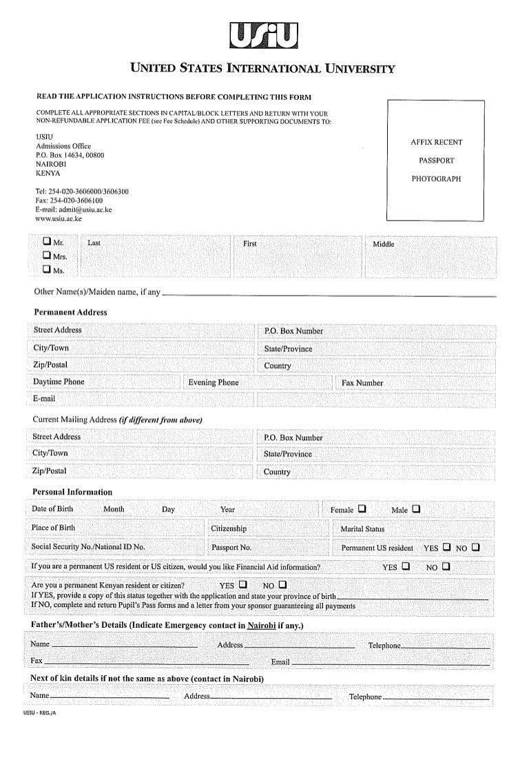 Application form