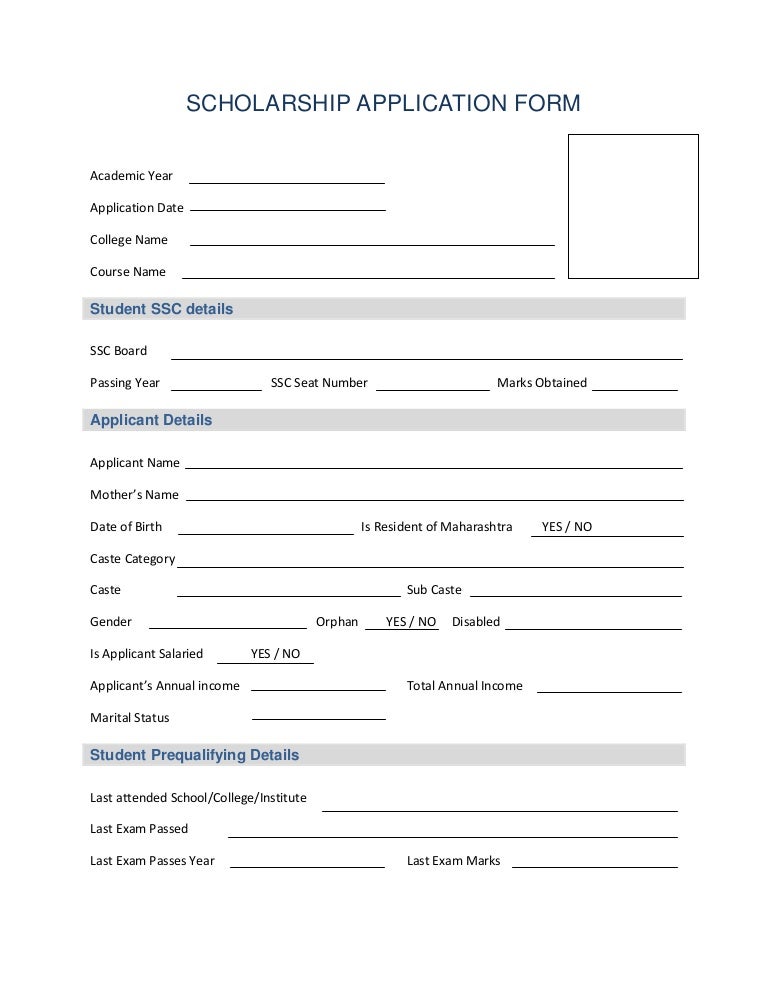 Application form