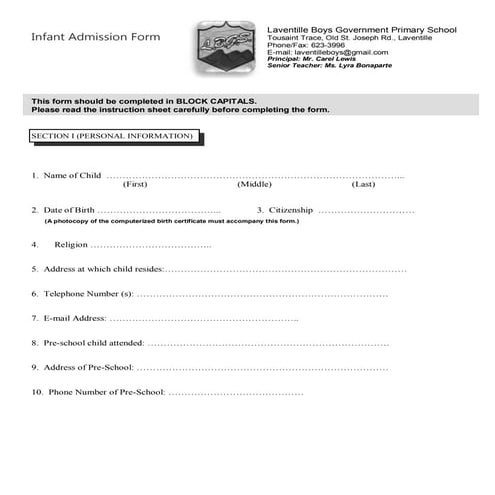 Application form