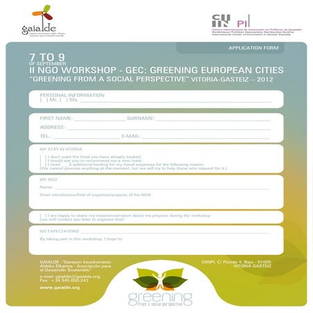Application form GEC 2012