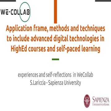 Application frame methods and techniques in HighEd courses and self-paced lea...