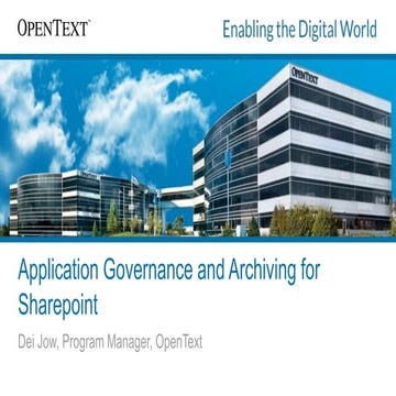 Application governance & archiving for Microsoft SharePoint