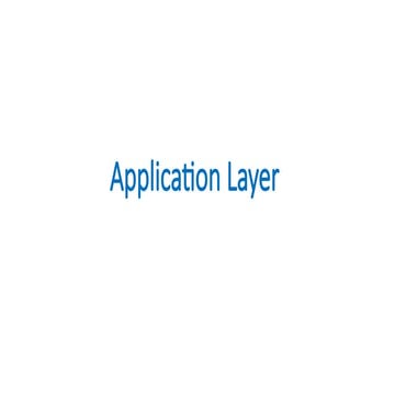 Comprehensive Overview of Application Layer Protocols and Web ...