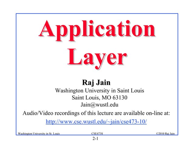Application layer jain