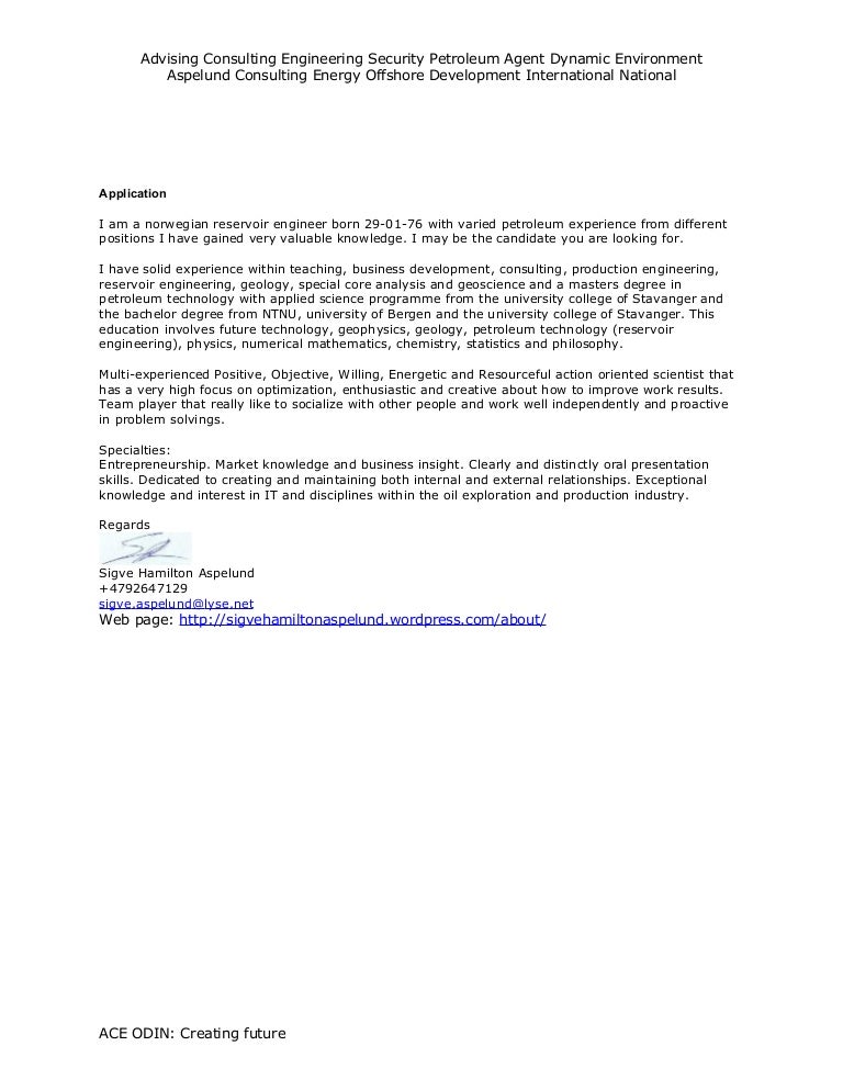 Application letter