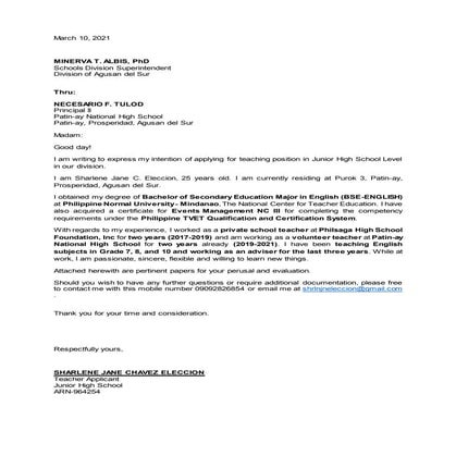 Application letter   jhs