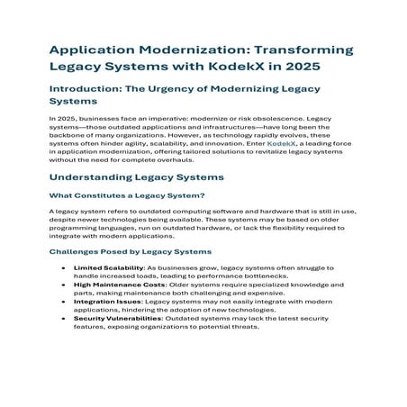 Application Modernization Transforming Legacy Systems with KodekX in 2025.pdf
