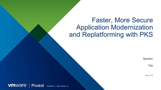 Application Modernization with PKS / Kubernetes