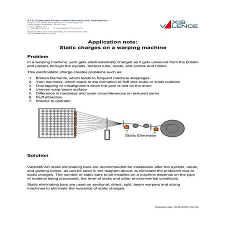 Static charges on a warping machine | PDF