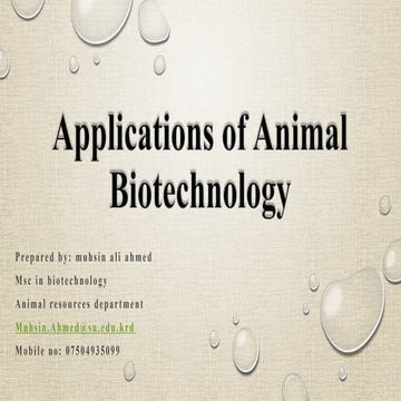 Application of animal biotechnology