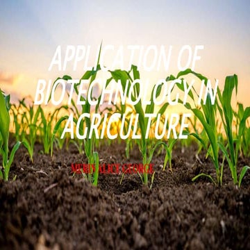 Application of biotechnology in agriculture