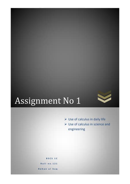 Application of calculus in our daily life