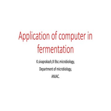 Application of computer in fermentation