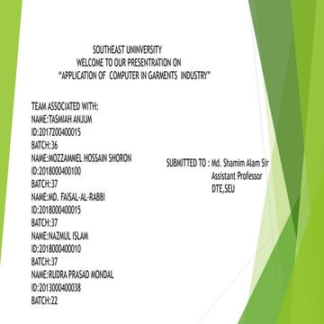 Application of computer in garments industry