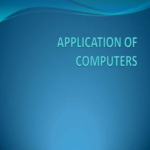 Application of computers | PPT