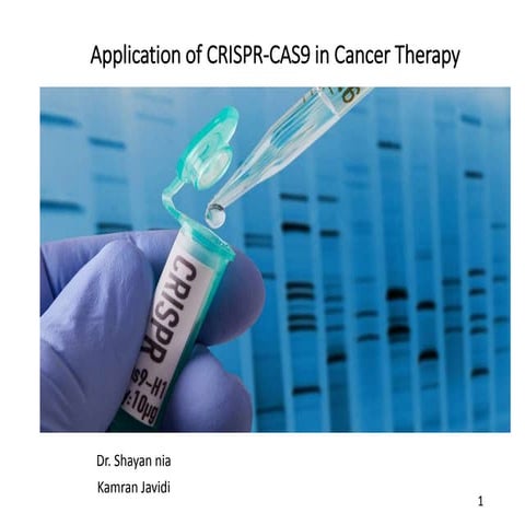 Application of crispr in cancer therapy