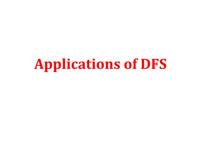 Application of dfs