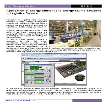 AVReporter Application of energy management solutions in logistics centers